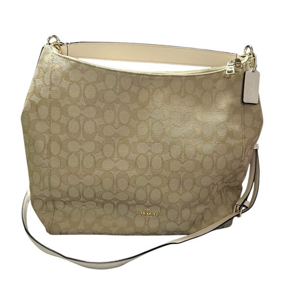 Coach Handbags - Coach Hobo Khaki Chalk Signature C Crossbody Bag